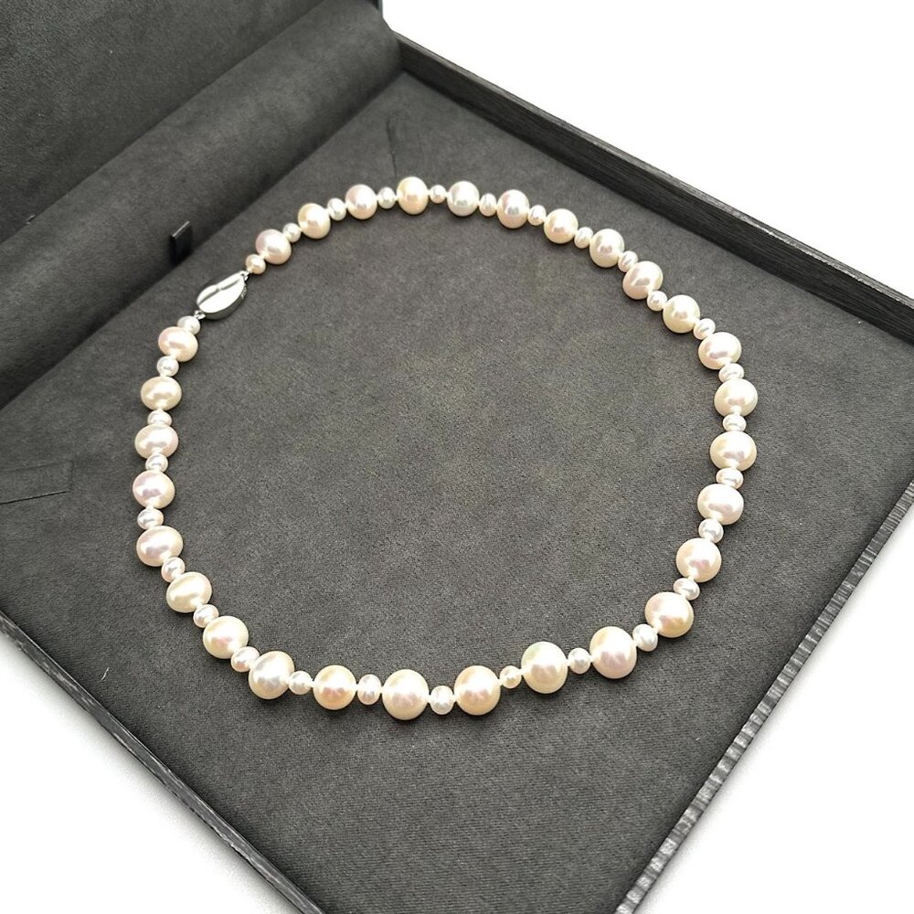Honora Alternating Cultured Freshwater Pearl Sterling Silver Necklace 18"
